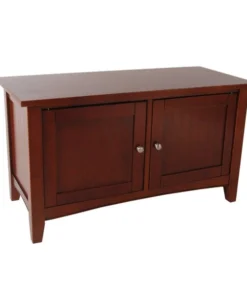 Alaterre Furniture Shaker Cottage Storage Cabinet Bench, Cherry