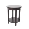 Alaterre Furniture Shaker Cottage Round Accent Table, Espresso