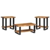Alaterre Furniture Alpine Natural Live Edge 42" Coffee Table and Set of 2 End Tables