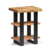 Alaterre Furniture Alpine Natural Live Edge Wood 2-Shelf End Table