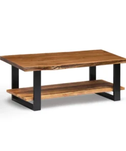 Alaterre Furniture Alpine Natural Live Edge Wood Large Coffee Table