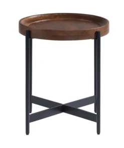 Alaterre Furniture Brookline 20" Round End Table, Medium Chestnut