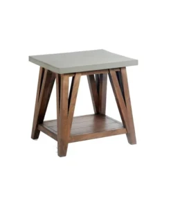 Alaterre Furniture Brookside 22"W Wood with Cement-Coating End Table