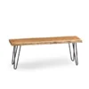 Alaterre Furniture Hairpin Natural Live Edge Wood with Metal 48" Bench, Natural