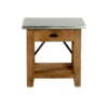 Alaterre Furniture Millwork 22" Wood and Zinc Metal End Table with Drawer