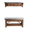 Alaterre Furniture Millwork 40" Wood and Zinc Metal Bench with Coat Hook Shelf
