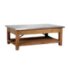Alaterre Furniture Millwork 48" Wood and Zinc Metal Coffee Table with Shelf
