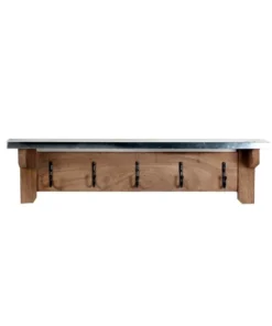 Alaterre Furniture Millwork 40" Hook Shelf - Wood/Zinc