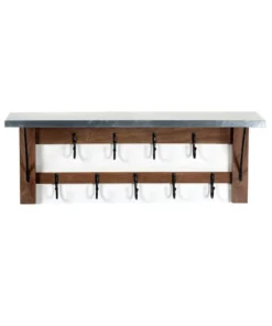 Alaterre Furniture Millwork 40" Double Row Hook Shelf - Wood/Zinc