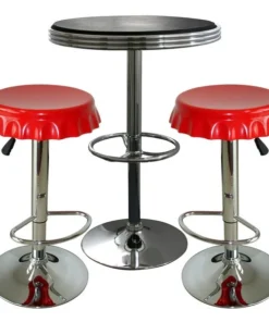 Amerihome Retro Contrast Soda Cap Bistro Set, 3 Piece Set