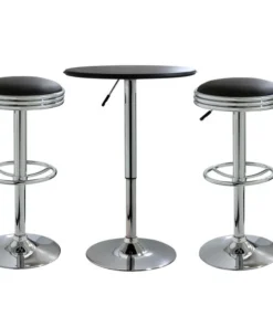 Amerihome Retro Classic Bistro Set, Adj. Height Table And 2 Stools