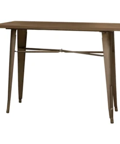Amerihome Loft Rustic Gunmetal Metal Counter Height Dining Table with Wood Top