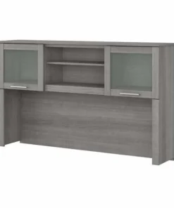 Bush Furniture Somerset 60W Desk Hutch in Platinum Gray