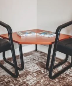 Global Equipment Interion Corner Coffee Table 30" x 30" Cherry Top