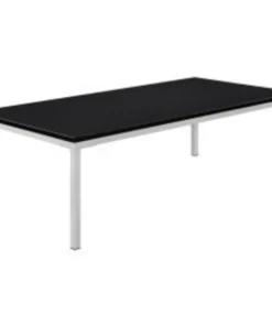 Global Equipment Interion Wood Coffee Table with Steel Frame - 48" x 24" - Black