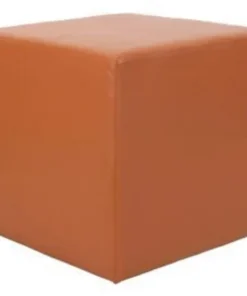 Global Equipment Interion Antimicrobial Cube Reception Ottoman, Tan