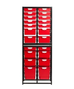 Storsystem High Capacity Dbl Column Wall Unit, Slim Line, 36 Module, Primary Red