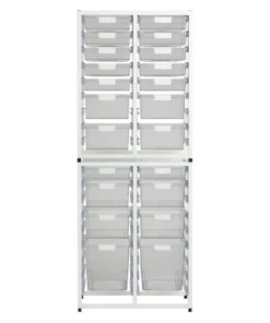 Storsystem High Capacity Dbl Column Wall Unit, Slim Line, 36 Module, Crystal Clear