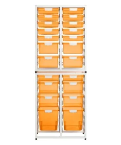 Storsystem High Capacity Dbl Column Wall Unit, Slim Line, 36 Module, Neon Orange