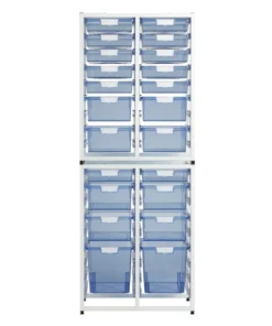 Storsystem High Capacity Dbl Column Wall Unit, Slim Line, 36 Module, Tinted Blue