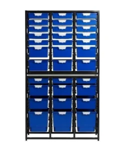Storsystem High Capacity Trpl Column Wall Unit, Slim Line, 54 Module, Primary Blue
