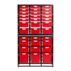 Storsystem High Capacity Trpl Column Wall Unit, Slim Line, 54 Module, Primary Red