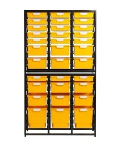 Storsystem High Capacity Trpl Column Wall Unit, Slim Line, 54 Module, Primary Yellow