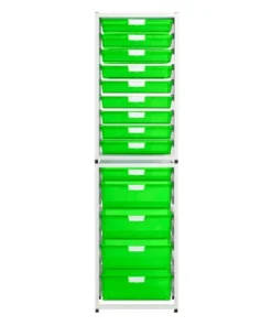 Storsystem High Capacity Sgl Column Wall Unit, Wide Line, 18 Module, Neon Green