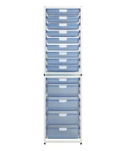 Storsystem High Capacity Sgl Column Wall Unit, Wide Line, 18 Module, Tinted Blue