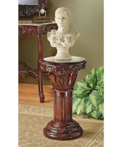 Design Toscano Imperia Marble-Inlaid Column: Medium