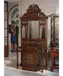 Design Toscano Edgeworth Manor Mahogany Hall Stand