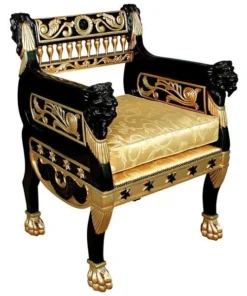 Design Toscano Caesar's Royal Lions Hand-Carved Throne Chair