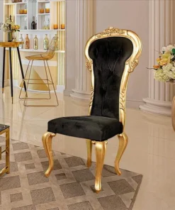 Design Toscano Delacroix Ebony Velvet Gilded Side Chair: Each