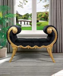Design Toscano Apolline Crescent Scrolled Boudoir Bench
