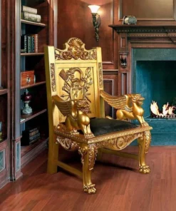 Design Toscano Alfred the Great Golden Throne Chair