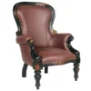 Design Toscano Victorian Rococo Faux Leather Wing Chair