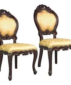 Design Toscano Lady Ambrose Shield Back Accent Chair, PK 2