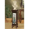 Design Toscano Peacock Stained Glass Illuminated Hand-Crafted Pedestal