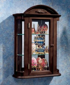 Design Toscano Rosedale Hardwood Wall Curio Cabinet: Walnut Finish