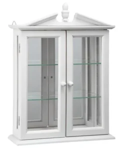 Design Toscano Amesbury Manor Hardwood Wall Curio Cabinet: Lily White Finish