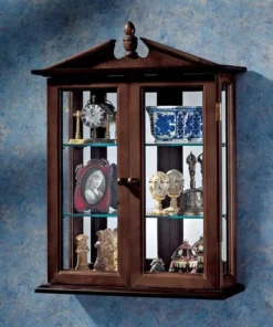 Design Toscano Amesbury Manor Hardwood Wall Curio Cabinet: Walnut Finish