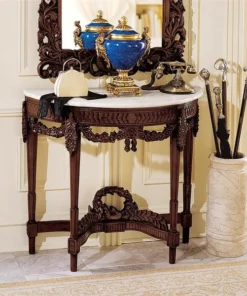 Design Toscano Chateau Gallet Marble-Topped Hardwood Console Table