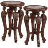 Design Toscano Four Caryatids Marble-Topped Hardwood Pedestal Table, PK 2