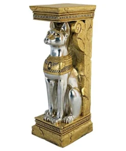 Design Toscano Egyptian Cat Goddess Bastet Pedestal Statue