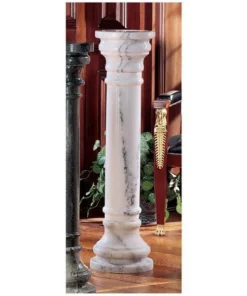Design Toscano Medium White Solid Marble Column: White