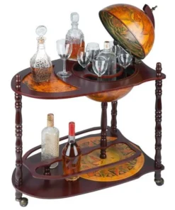 Design Toscano Old World Extended Shelf Italian Replica Globe Bar Cart