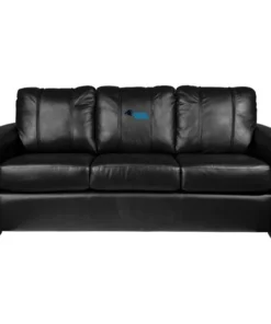 Dreamseat Silver Sofa with Carolina Panthers Secondary Logo