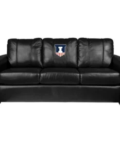 Dreamseat Silver Sofa with Illinois Fighting Illini Logo