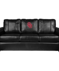 Dreamseat Silver Sofa with Oklahoma Sooners Logo