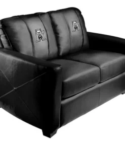 Dreamseat Silver Loveseat with South Dakota Coyotes Emblem Logo